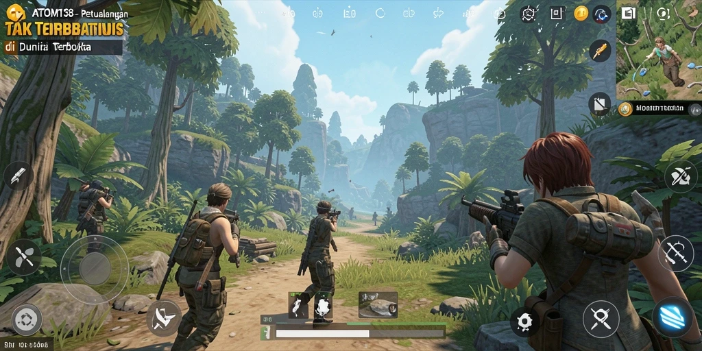 Screenshot gameplay ATOM138 menampilkan dunia terbuka yang menakjubkan.