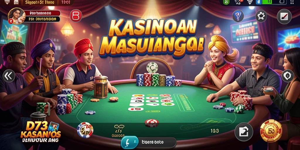 Tangkapan layar D73 menampilkan gameplay Kasino yang dinamis dan mengasyikkan.
