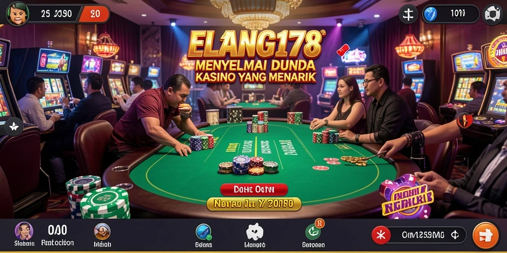 Tampilan gameplay menarik dari ELANG178 dengan suasana kasino.