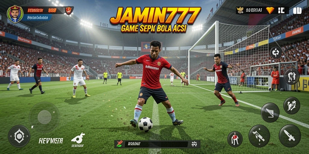 Tampilan gameplay menakjubkan dari JAMIN777 dalam aksi sepak bola.