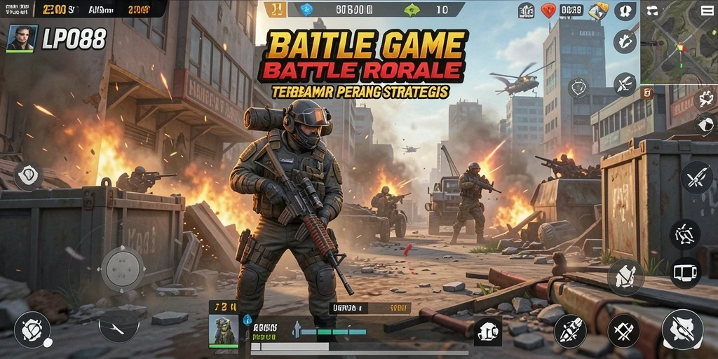 Tampilan gameplay LPO88 yang seru dan mendebarkan di arena Battle Royale.