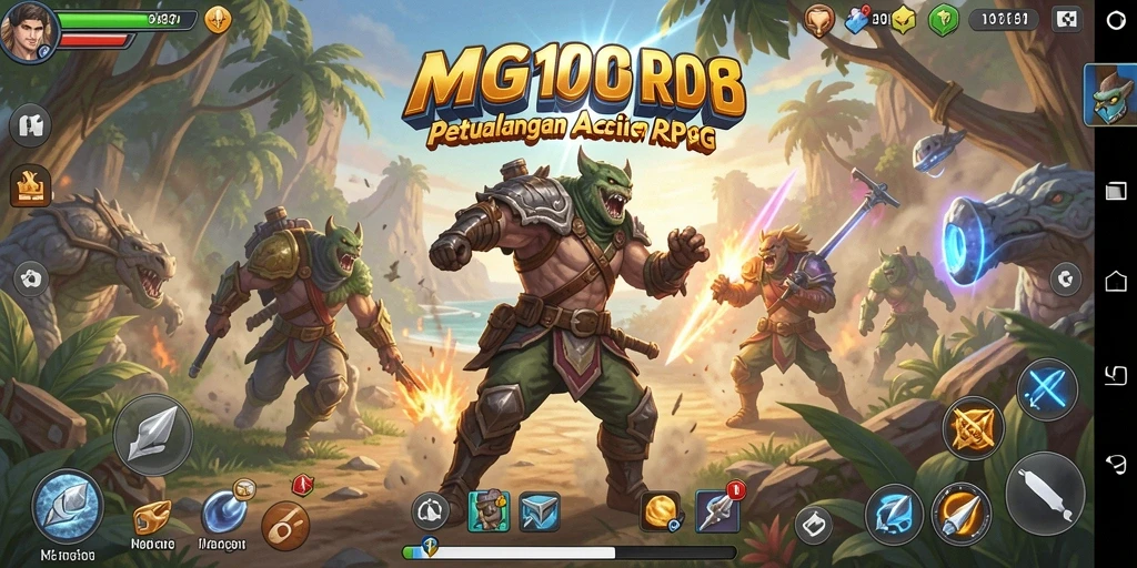 Tangkapan layar game MG108 menampilkan aksi seru dalam pertarungan ARPG.