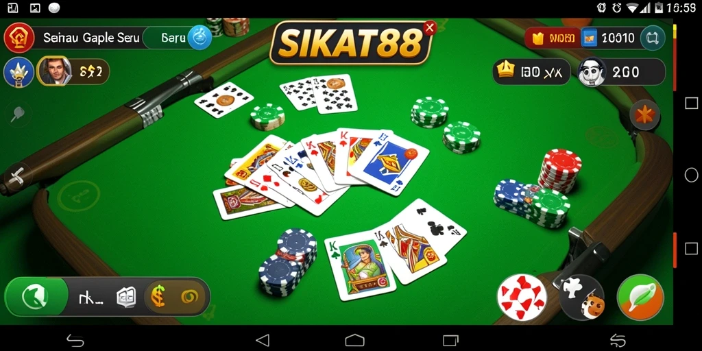 Tampilan gameplay seru SIKAT88 dalam permainan Gaple.