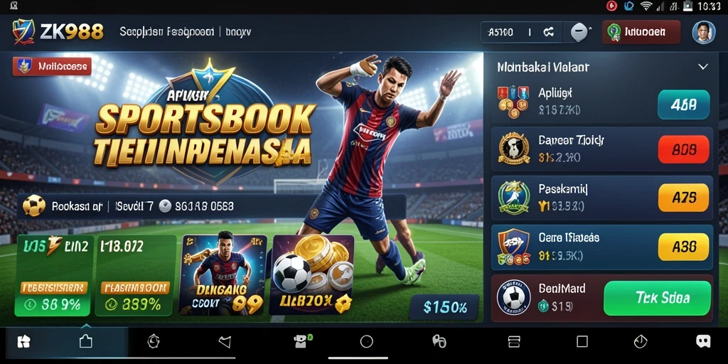 Screenshot tampilan antarmuka ZK988 di platform Sportsbook.
